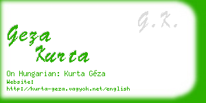 geza kurta business card